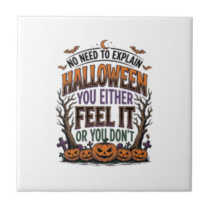 Halloween Quote Shirt Vintage Pumpkin Bat Tree Des Tile