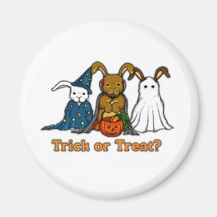 Halloween Rabbits Trick or Treating Magnet