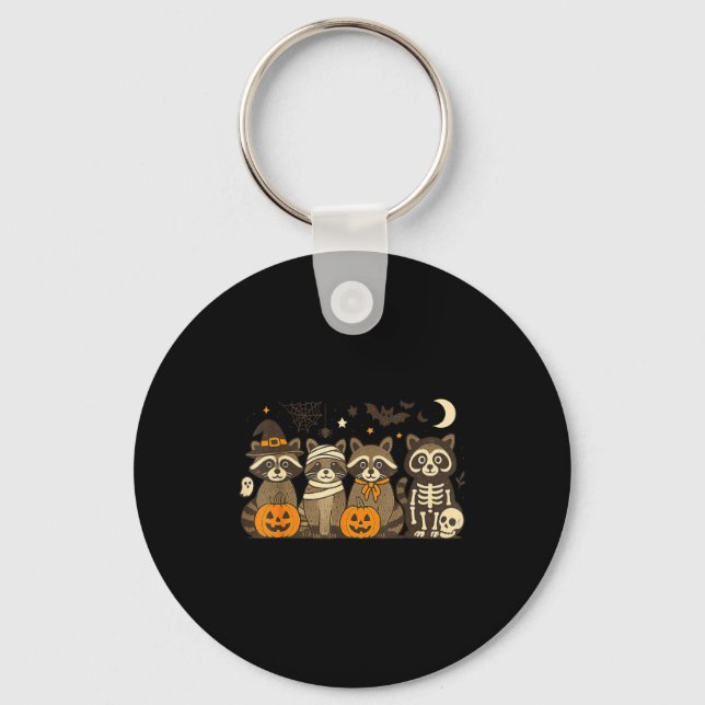 Halloween Raccoon Costumes Ghost Witch Mummy Men W Key Ring (Front)