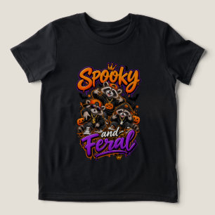 Halloween Raccoons Spooky Feral Boy Tri-Blend Shirt