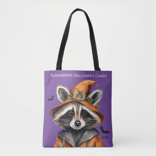 Halloween Racoon Custom Tote Bag