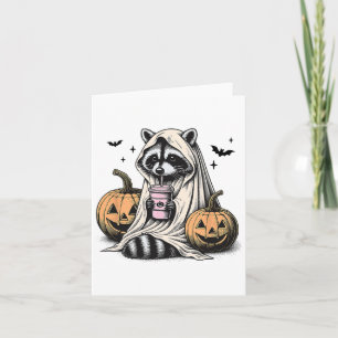 Halloween Racoon Ghost Card