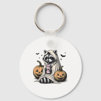 Halloween Racoon Ghost  Key Ring