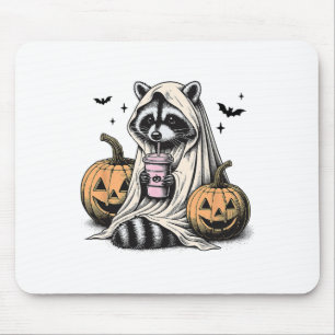 Halloween Racoon Ghost Mouse Mat