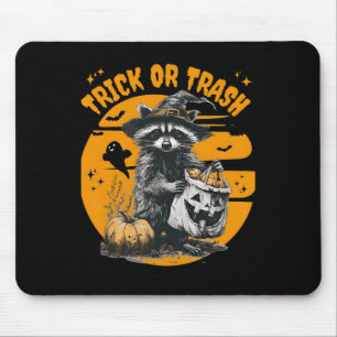 Halloween Racoon Trick Or Trash Retro Raccoons Vi Mouse Mat