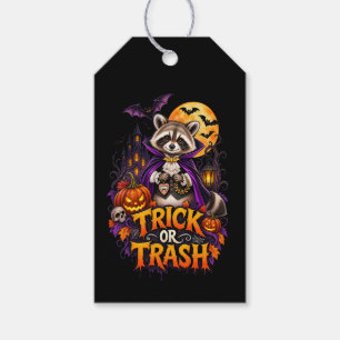 Halloween Racoon Trick or Trash Vampire Gift Tags
