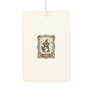 Halloween Racoon Witch Pumpkin Vintage Cute_1 Car Air Freshener