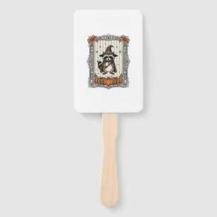 Halloween Racoon Witch Pumpkin Vintage Cute_1 Hand Fan