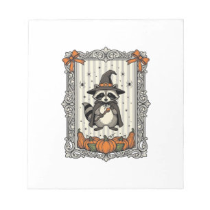 Halloween Racoon Witch Pumpkin Vintage Cute_1 Notepad