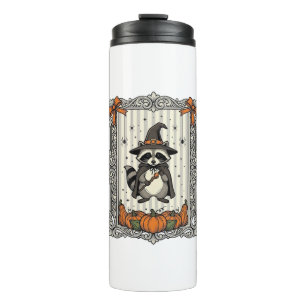 Halloween Racoon Witch Pumpkin Vintage Cute_1 Thermal Tumbler