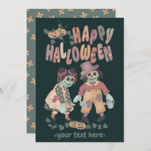 Halloween Rag Doll Zombies (2) - Greeting Card