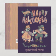 Halloween Rag Doll Zombies (4) - Greeting Card