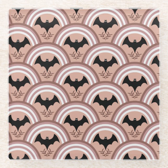 Halloween Rainbow Glass Coaster (Front)