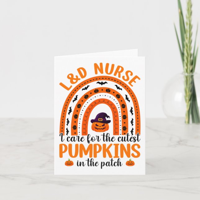 Halloween Rainbow Landd Nurse I Care The Cutest Pu Card (Front)