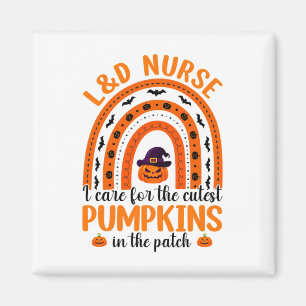 Halloween Rainbow Landd Nurse I Care The Cutest Pu Magnet