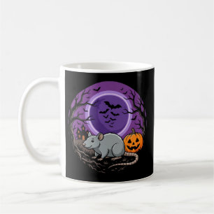 Halloween Rat Moonlit Pumpkin Vector Design Coffee Mug
