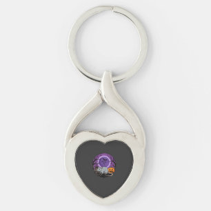 Halloween Rat Moonlit Pumpkin Vector Design Key Ring