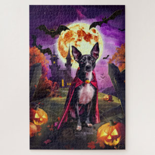 Halloween Rat Terrier Vampire Pumpkins Scary  Jigsaw Puzzle