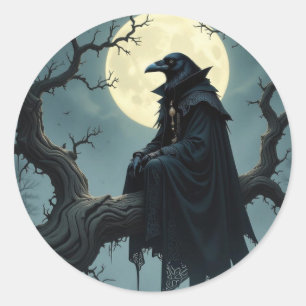 Halloween Raven Crow Classic Round Sticker