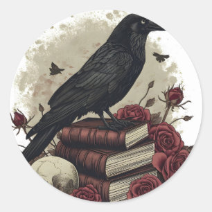 Halloween Raven Crow Classic Round Sticker