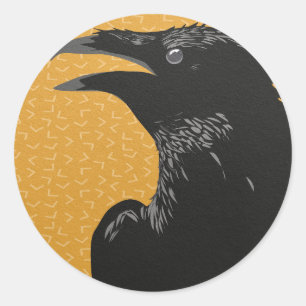 Halloween Raven Crow Classic Round Sticker