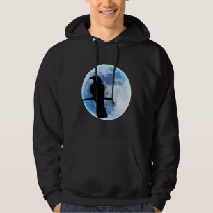 Halloween Raven  Crows on a branch by the full moo Hoodie