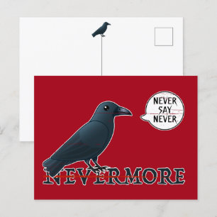 Halloween Raven: Never Say Never (Not E.A. Poe's) Postcard