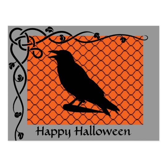 Halloween Raven Silhouette Postcard