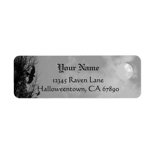 Halloween Raven Sky Custom Return Address Label