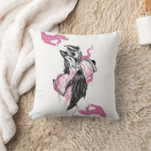 Halloween Raven soft &Potion Bottles Throw Pillow