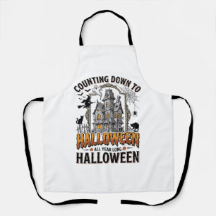 Halloween Ready Shirt Vintage Haunted House Fall G Apron