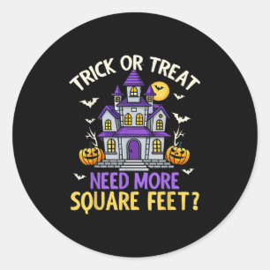 Halloween Real Estate Agent Broker Funny Realtor M Classic Round Sticker