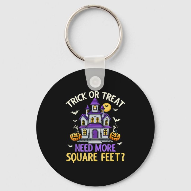 Halloween Real Estate Agent Broker Funny Realtor M Key Ring (Front)