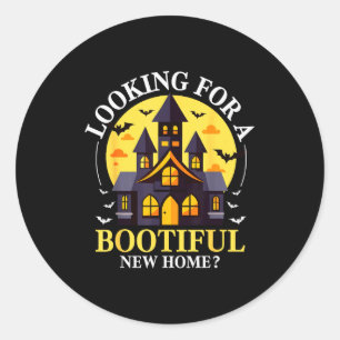 Halloween Real Estate Agent Funny Realtor Bootiful Classic Round Sticker