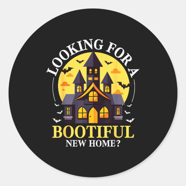 Halloween Real Estate Agent Funny Realtor Bootiful Classic Round Sticker (Front)