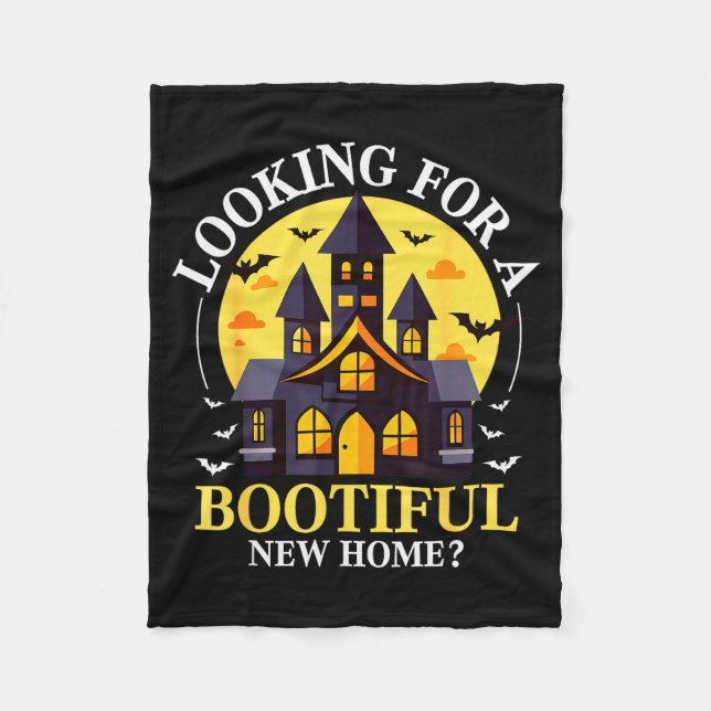 Halloween Real Estate Agent Funny Realtor Bootiful Fleece Blanket (Front)