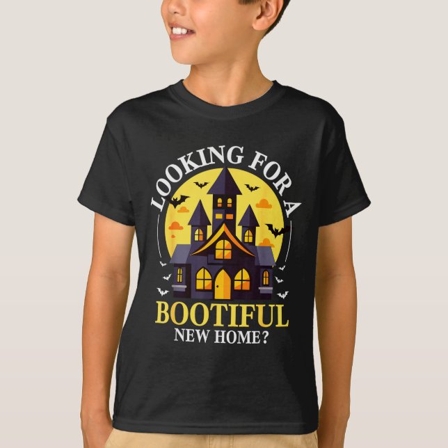 Halloween Real Estate Agent Funny Realtor Bootiful T-Shirt (Front)