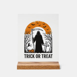 Halloween Reaper Trick Or Treat Vintage Spooky_1 Acrylic Sign