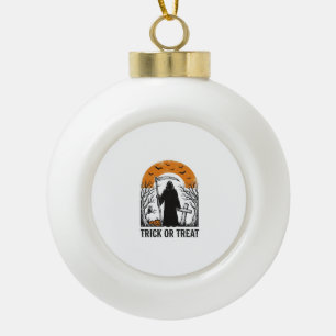 Halloween Reaper Trick Or Treat Vintage Spooky_1 Ceramic Ball Christmas Ornament