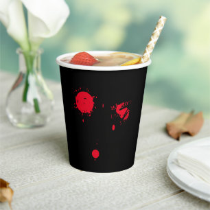 Halloween red blood black scary spooky paper cups