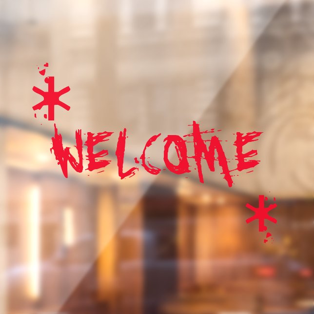 Halloween red blood welcome custom text decor window cling (Sheet 2)