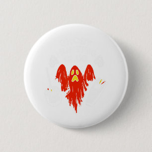 Halloween Red Ghost Hunting Club Spooky Hunter 6 Cm Round Badge