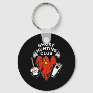Halloween Red Ghost Hunting Club Spooky Hunter Key Ring