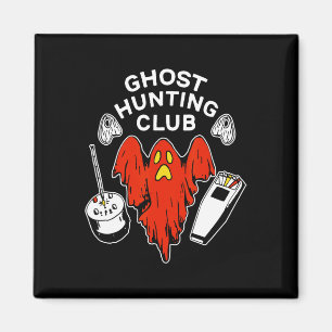 Halloween Red Ghost Hunting Club Spooky Hunter  Magnet