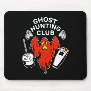Halloween Red Ghost Hunting Club Spooky Hunter Mouse Mat