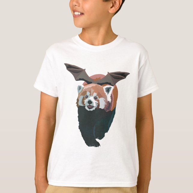 Halloween Red Panda Bat T-Shirt (Front)