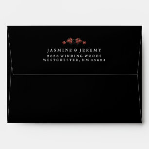 Halloween Red Rose Matching Wedding Envelope