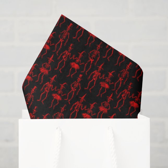Halloween Red Skeleton Tissue Paper (Gift Bag)
