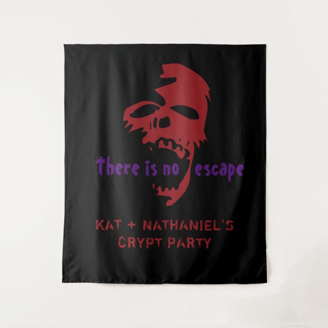 Halloween Red Skull Horror Theme Party Backdrop Tapestry (Front)