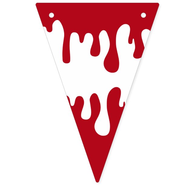 Halloween Red White Spooky Blood Pattern Bunting (First Flag)